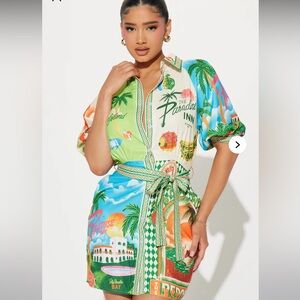 Summer print mini dress. NWT Size XL